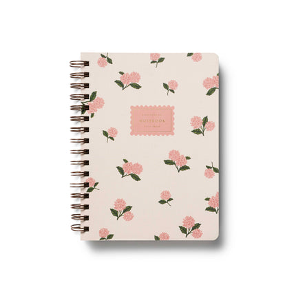 Carnet à spirale Hortensia rose