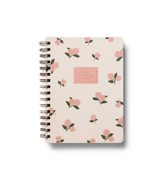 Carnet à spirale Hortensia rose