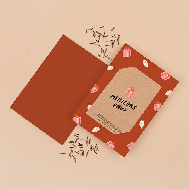 NEW Carte à semer Meilleurs Vœux (graines de gypsophile)