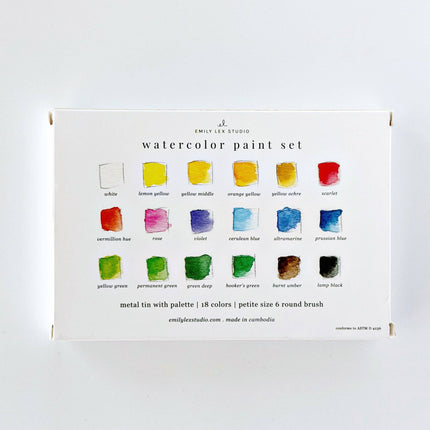 Palette d'aquarelle avec pinceau (18 couleurs)