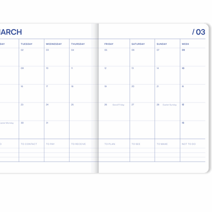Agenda 18 mois 2026-2027 Beige Soleil