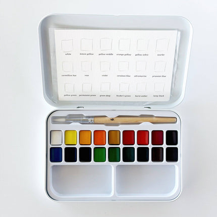 Palette d'aquarelle avec pinceau (18 couleurs)