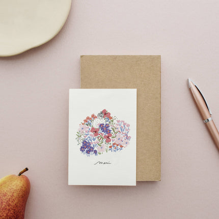 Carte double « Merci fleuri »