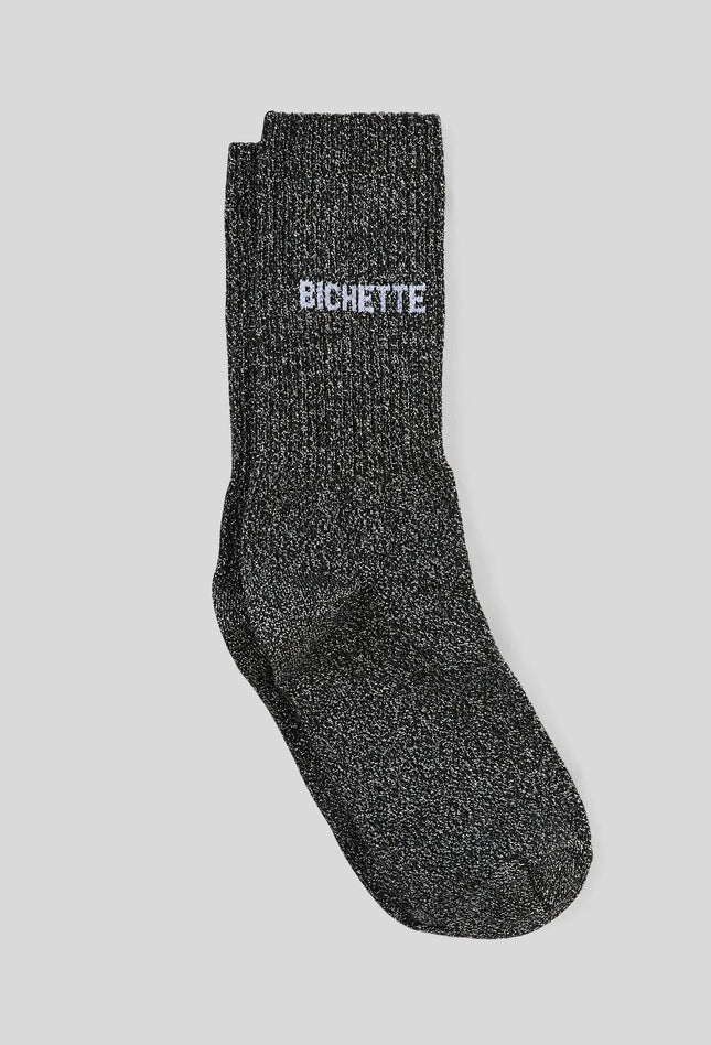 Chaussettes Bichette à paillettes noir