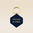 NEW Porte-clés en cuir bleu nuit Partner in crime