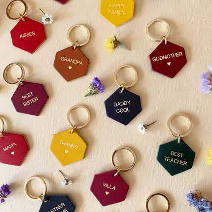 NEW Porte-clés en cuir camel Beautiful Bike