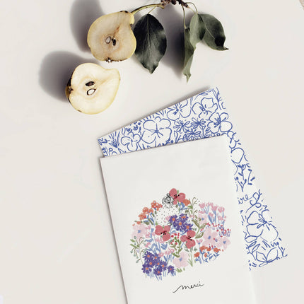 Carte double « Merci fleuri »