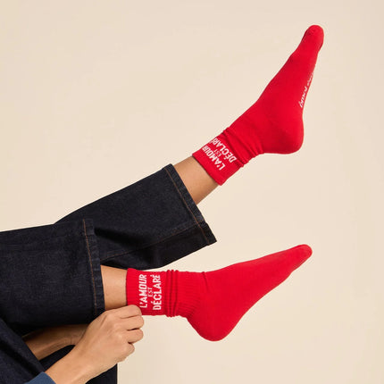 Chaussettes L'amour est déclaré (rouge)