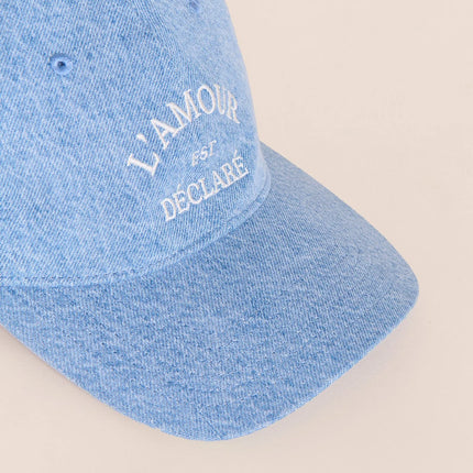 Casquette en denim L'amour est déclaré