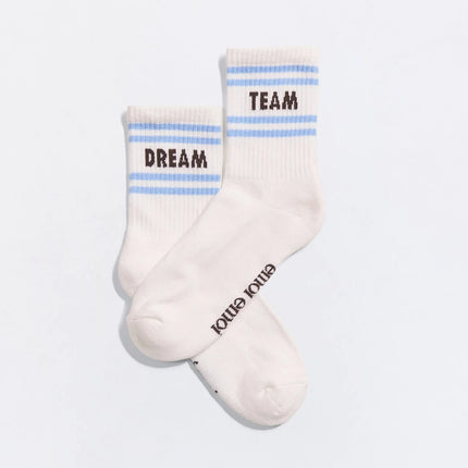 Chaussettes Dream team (crème et bleu)