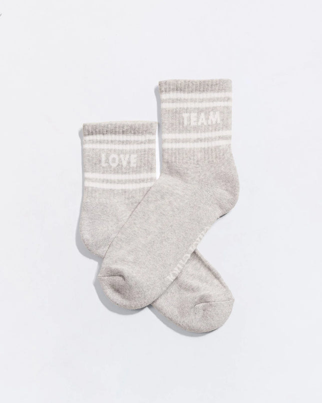 Chaussettes Love team (gris chiné)