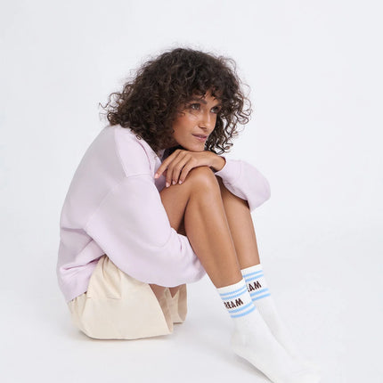 Chaussettes Dream team (crème et bleu)