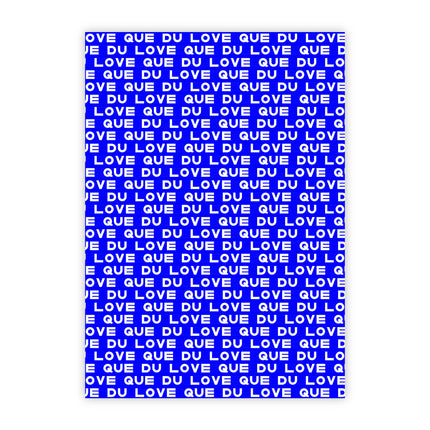 Carte postale Que Du Love bleu
