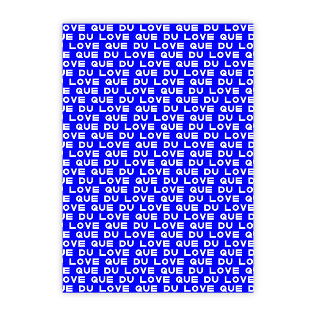 Carte postale Que Du Love bleu