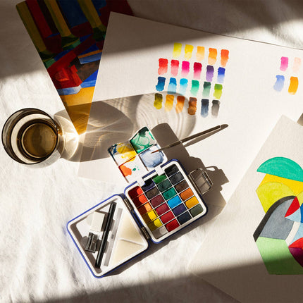 Kit d'aquarelle de voyage orange