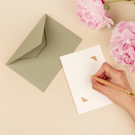 Carte support pour sachet de graine à planter - Vert olive et ivoire