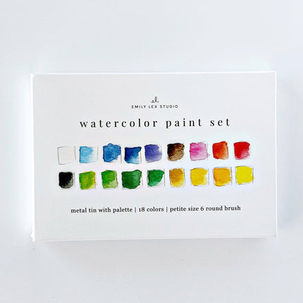 Palette d'aquarelle avec pinceau (18 couleurs)