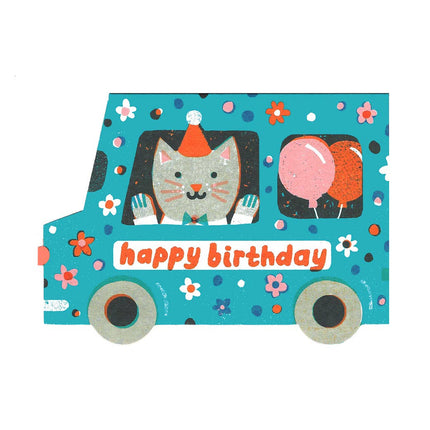 Carte d’anniversaire en forme de camionnette