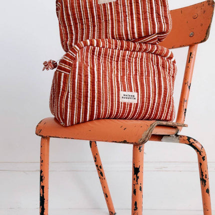 Trousse Make up Stripe Brown