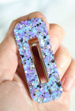 NEW Barrette rectangle paillettes violette