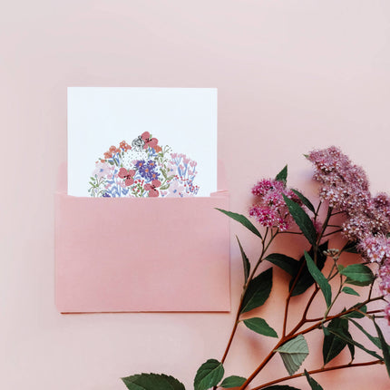 Carte double « Merci fleuri »
