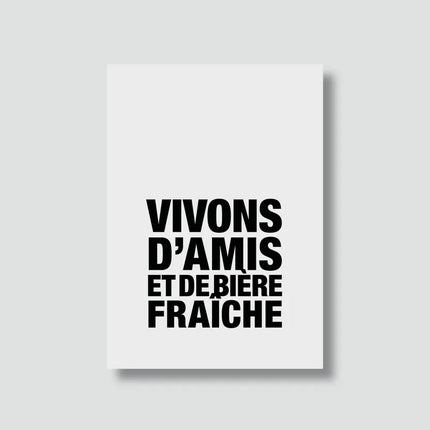 Carte Amis et Bière fraiche (avec enveloppe)