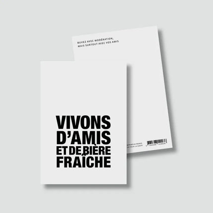 Carte Amis et Bière fraiche (avec enveloppe)
