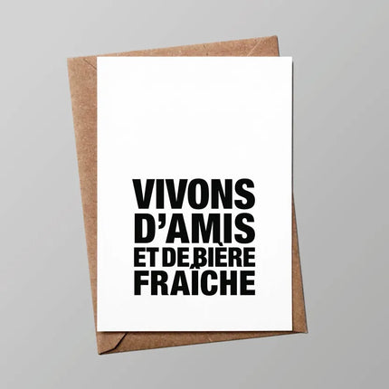 Carte Amis et Bière fraiche (avec enveloppe)