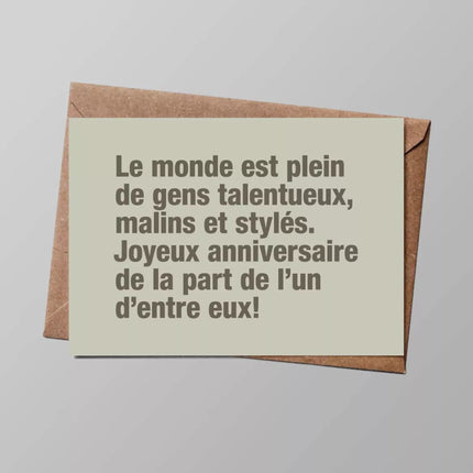 NEW Carte Anniversaire Modeste (avec enveloppe)
