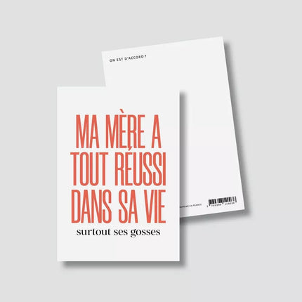 Carte Ma mère a tout réussi (avec enveloppe)