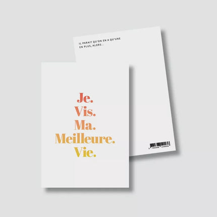 Carte Je vis ma meilleure vie (avec enveloppe)