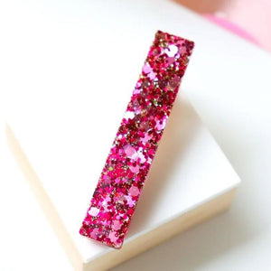 NEW Barrette droite paillettes Pinky