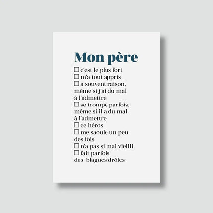 Carte Papa - carte à cocher (avec enveloppe)