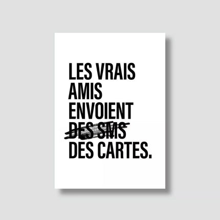 Carte Les vrais amis envoient (...) des cartes (avec enveloppe)