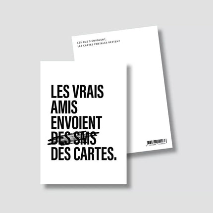 Carte Les vrais amis envoient (...) des cartes (avec enveloppe)