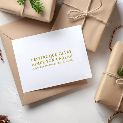 NEW Carte Cadeaux pas surprise (avec enveloppe)