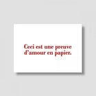 Carte Preuve d'amour papier (avec enveloppe)