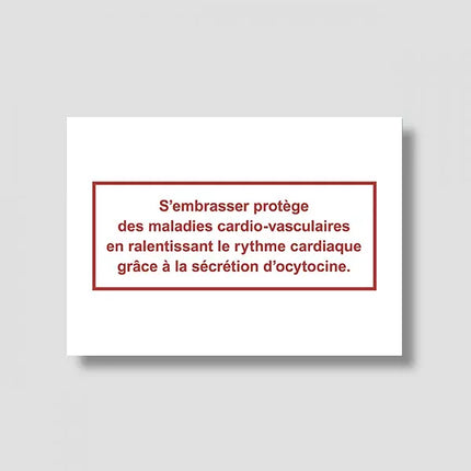 Carte S'embrasser bon pour la santé (avec enveloppe)