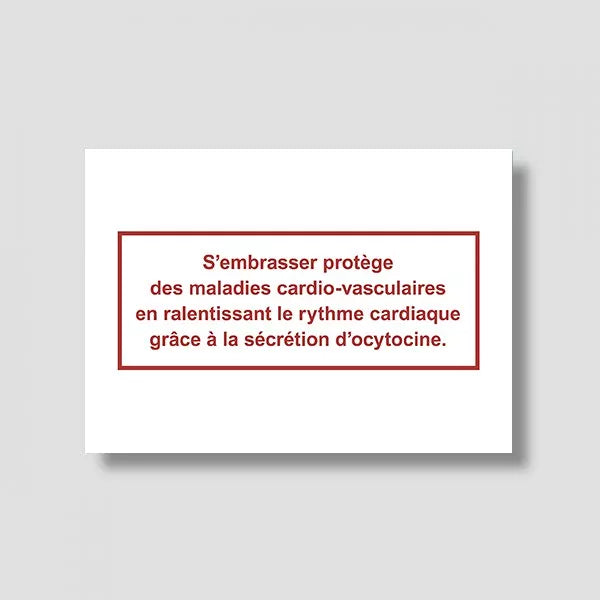 Carte S'embrasser bon pour la santé (avec enveloppe)