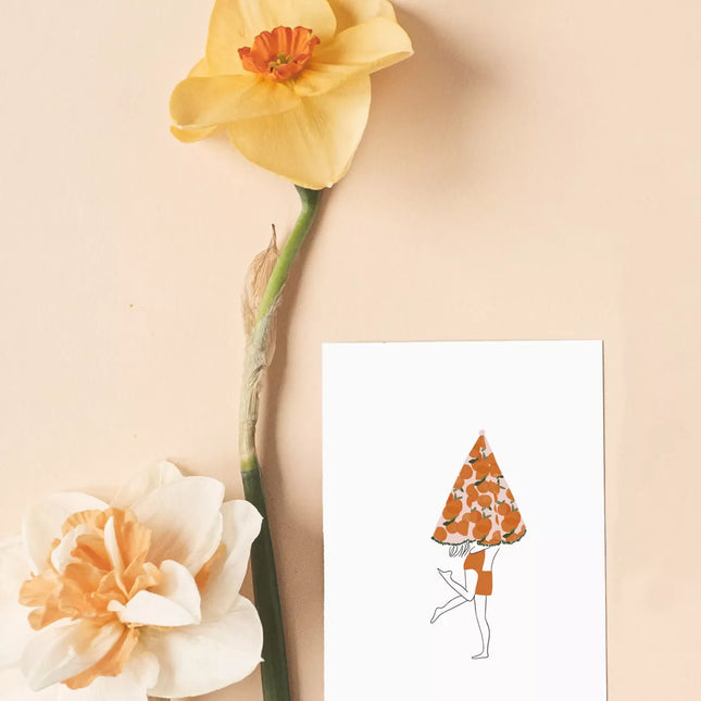 Carte postale Valentine orange