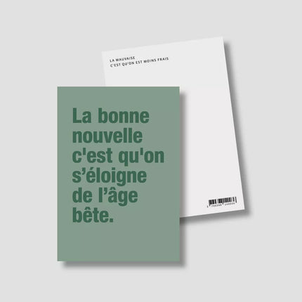 Carte Anniversaire On s'éloigne de l'âge bête (avec enveloppe)