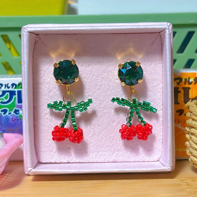 NEW Boucles d'oreilles shiny cerise