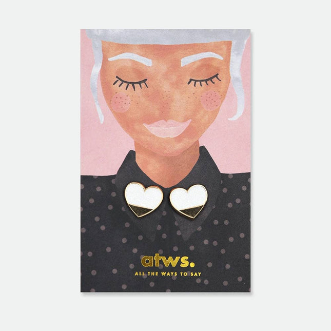 Pin's Duo de cœurs blancs