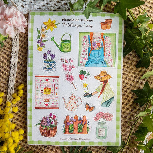 Planche Stickers A5 - Printemps