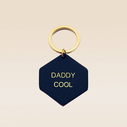 Porte-clés en cuir bleu nuit Daddy Cool