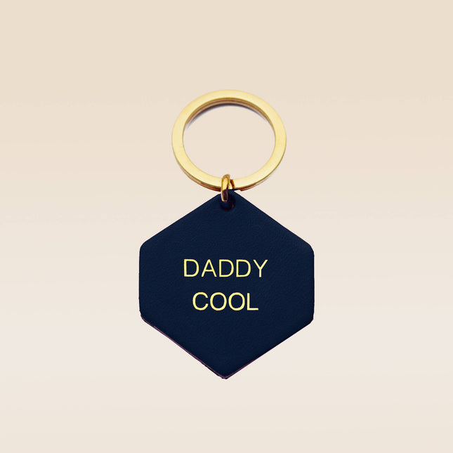 Porte-clés en cuir bleu nuit Daddy Cool