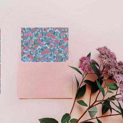 NEW Carte double Rose coquelicot