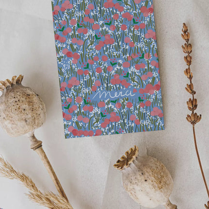 NEW Carte double Rose coquelicot