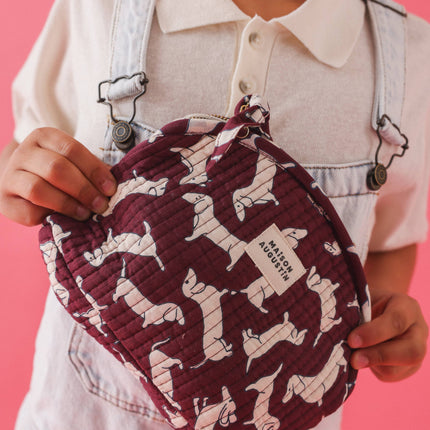 Trousse de toilette Teckel Prune