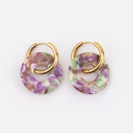 NEW Boucles d'oreilles Donuts Magenta et vert